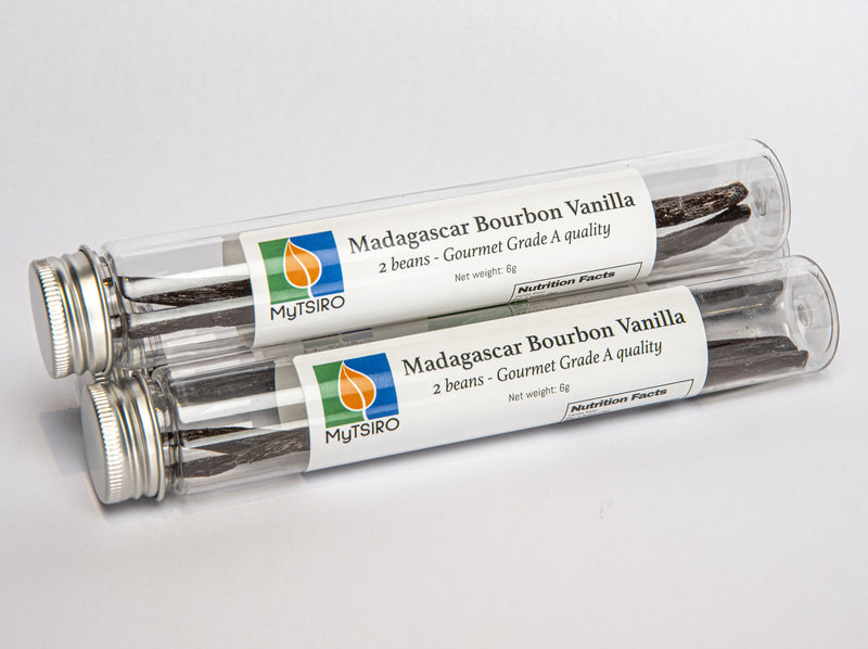 Vanille bourbon gourmet de Madagascar - 2 gousses par tube